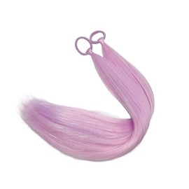 Purple Pink Blended Ponytail With Rubber Band Synthetic Tinsel Hair Pieces for Women Girls Accessories Braiding Pony tail Extension Rave Wacky Crazy H