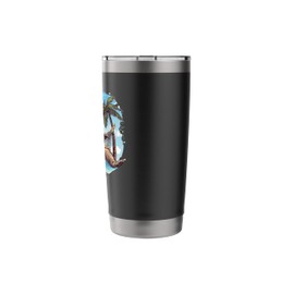 Funny Sloth in Hammock under Palm Trees Costume Stainless Steel Insulated Tumbler