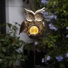 Go2garden Solar Lights Outdoor Owl Decorative Metal Stakes Lights Crackle