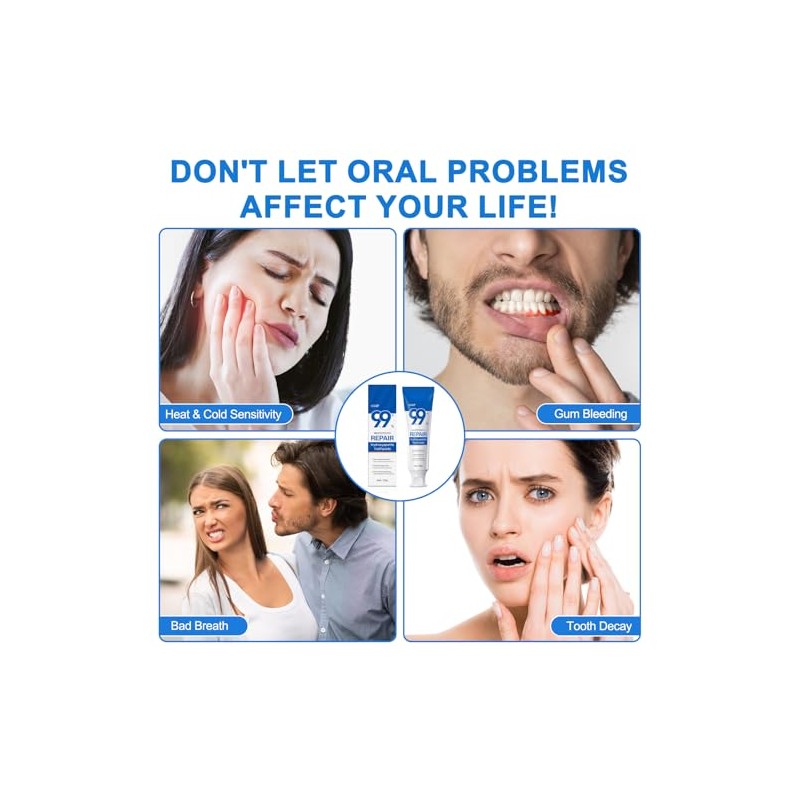 Hydroxyapatite Toothpaste 2PC for Enamel Protection, Contains 9.9% Nano-Hydroxyapatite, Restores