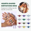 RANDES Peridot Heart Rings for Women 925 Sterling Silver Engagement
