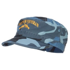 e4Hats.com Vietnam Veteran Embroidered Camo Army Cap - Sky Blue Camo OSFM