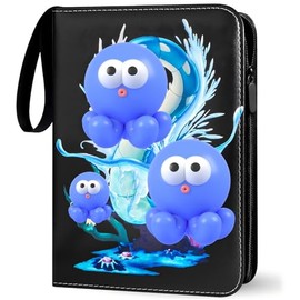 Trading Card Binder 4 Pocket 50 Pages 400 Cards Capacity,Card Binder for Kids,Portable Waterproof PU Card Binder Folder,Collectible Card Album This is the perfect for boys and girls (Bll400)