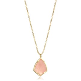 Kendra Scott Signature Cory Gold Plated Rose Quartz Pendant Necklace