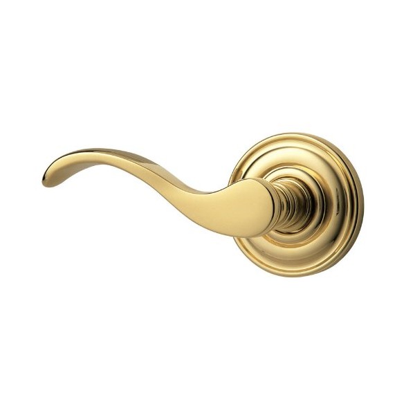 Baldwin 5455V.LMR Individual Wave Estate Lever Without Rosettes, Lifetime Polished