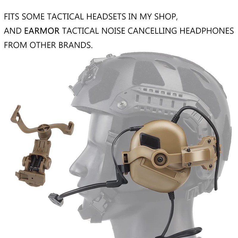 Multi-Angle Rotation Tactical Helmet Rail Adapter for Tactical Headset Fit
