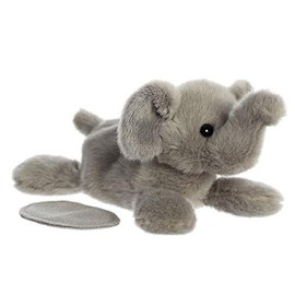 Aurora® Adorable Shoulderkins™ Ella Elephant™ Stuffed Animal - On-The-Go Fun - Interactive Play - Gray 6 Inches