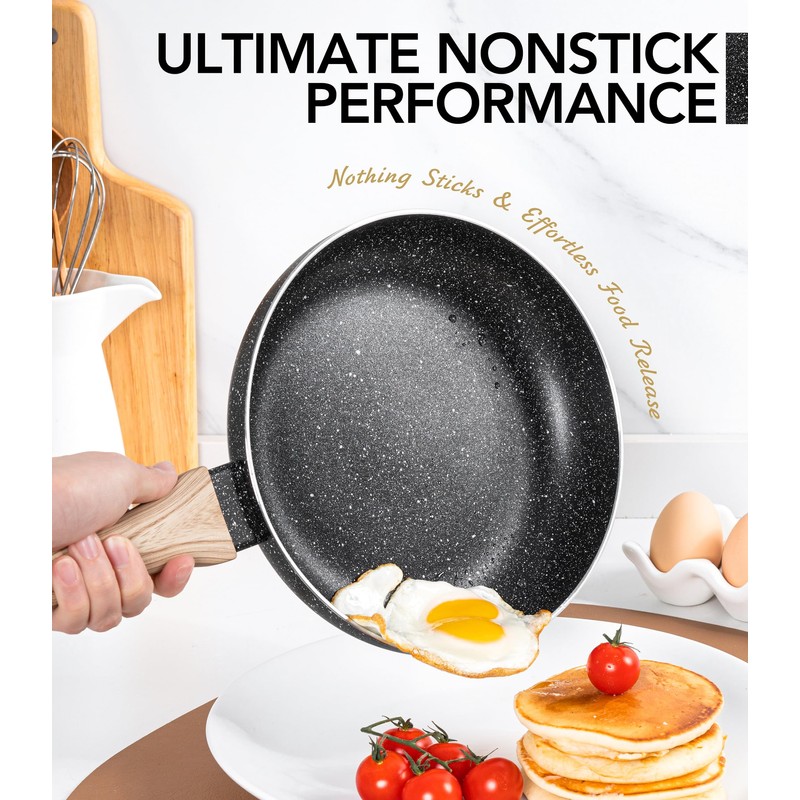 MICHELANGELO Non Stick Frying Pans - 8"+9.5"+11" Nonstick Frying Pan