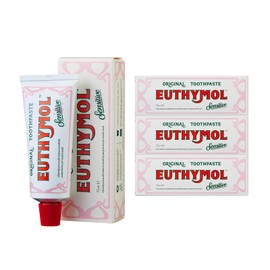 Euthymol Sensitive Toothpaste 75ml x 3,Fluoride Toothpaste for Sensitive Teeth, Plaque Removal, Cavity Protection, Antibacterial, Gluten-Free, Thymol & Menthol, Freshens Breath,Gentle Dental Care