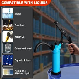 Lever Action Barrel Pump, 5 to 55 Gallon Drum Pump, Perfect for Transferring Motor Oil, Water, Corrosive Liquids, Diesel, Lubricants, Kerosene and Fuel