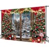 Dudaacvt 10x8ft Christmas Backdrop Christmas Window Backdrop for Photography Xmas
