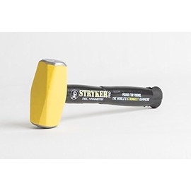 ABC HAMMERS Hand Sledge Hammer - 4 lb. Stryker Hammer with Drop Forged Steel Head & 12" Steel Reinforced Rubber Handle - PRO412S