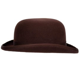 Levine Fleming Firm Felt Derby Bowler Hat 100% Wool (3+ Colors) (Large (fits 7 1/4 to 7 3/8), Brown)