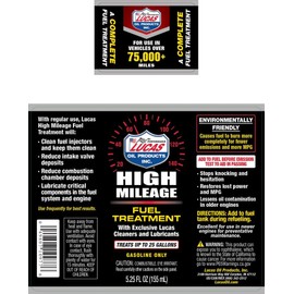Lucas Oil High Mileage Fuel Treatment, 5.25 oz., 24 Pack