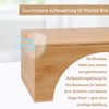 Jasvelly Bamboo Bread Bin with Chopping Board Lid and Linen