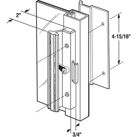 Prime-Line C 1005 Extruded Aluminum, Mill Finish, Sliding Patio Door with Clamp Type Latch (Single Pack)