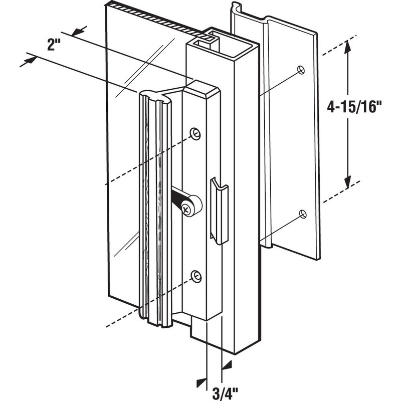 Prime-Line C 1005 Extruded Aluminum, Mill Finish, Sliding Patio Door