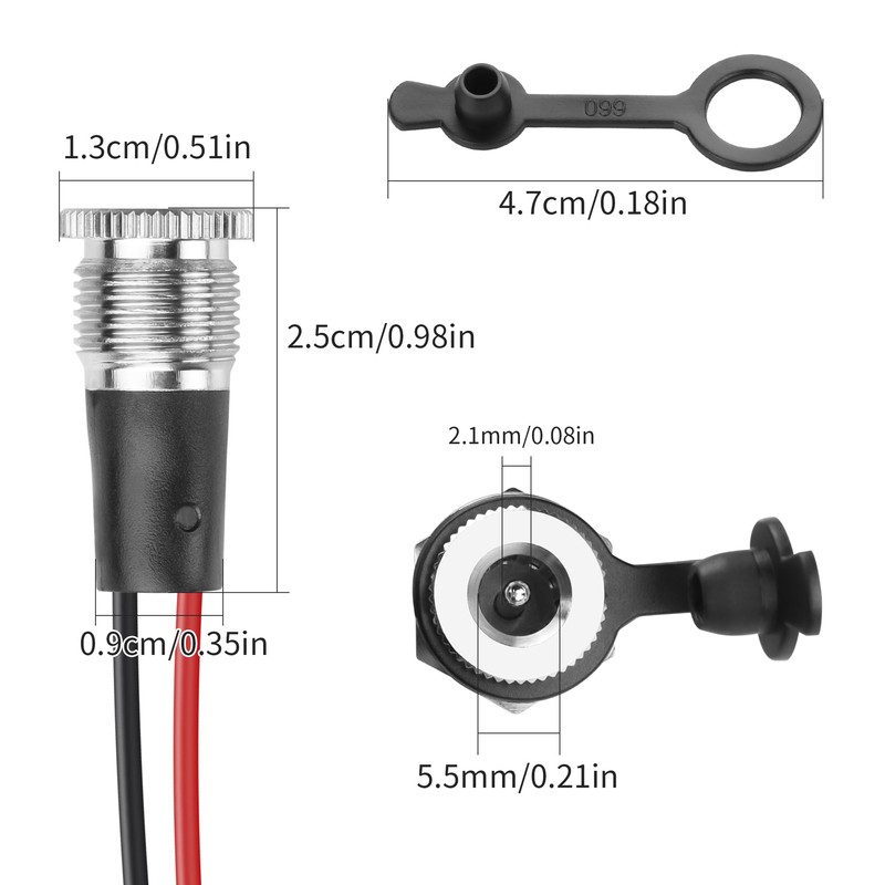 YACSEJAO 4Pack DC-099 DC5521 Jack Cord 10A DC 5.5 x