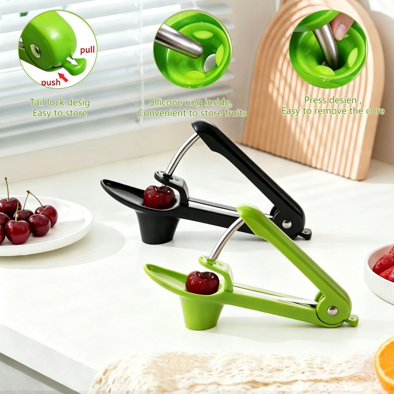 Cherry and Olive Pitter Tool, 2 Pcs Fruit Stone Remover,
