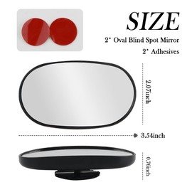 2PCS HD Blind Spot Mirror,360° Adjustable Side Mirrors Blindspot for Expanding Horizons,Self-adhesive Oval Blindspot Mirror for Car Side Mirrors Automotive Exterior Accessories