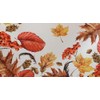 texpot Tablecloth 130 cm Round Autumn Leaves Cream White Beige