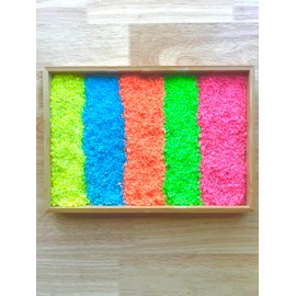 Happy Minds Spring Sensory Bin Filler (4 Cups), Neon Rice, Sensory Bin Filler for Sensory Table - Colored Neon Rice for Sensory Play