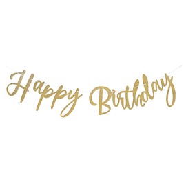 regalo Birthday Letter Banner Birthday Garland Happy Birthday Happy Birthday Birthday Birthday Alphabet (Glitter Gold Merry)