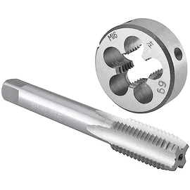 Burkit M16 X 2 Tap and Die Set Left Hand, M16 x 2.0 Machine Thread Tap and Round Die