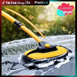 43'' Long handle car wash mop，15° Ergonomic design，Microfiber material，Avoid scratching，Retractable aluminum pole(Durable)，suitable for Cars, Truck, SUV and Home cleaning - Car Wash Accessories! Caressentials! Labor Day Gift!:_Blue B