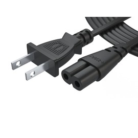 PWR+ Pwr AC Cable Replacement Power Cord 2 Prong 6 Feet (Black)