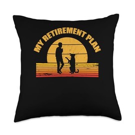My Retirement Plan 2025 Walking Dog Lover Gotcha Day Retro Throw Pillow