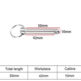 5PCS Quick Release Pins,Boat Bimini Top Marine Hardware,M10*50MM Carbon Steel Safety Pin Locking Pins for Boat, Mechanics