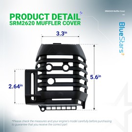 BlueStars A320001200 SRM2620 Muffler Cover - Compatible with Echo SRM-2620 SRM-2620T SRM-2620U PAS-2620 PE-2620 PPT-2620 BRD2620 Shindaiwa T262 T262X Edgers Trimmers & Brushcutters A320001201