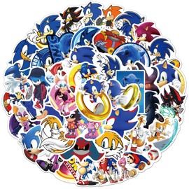 50 Pieces The Hedgehog Stickers for Laptop, Bumper, Skateboard, Water Bottles, Computer, Phone, Guitar, Cartoon Stickers for Kids, Teens and Adults