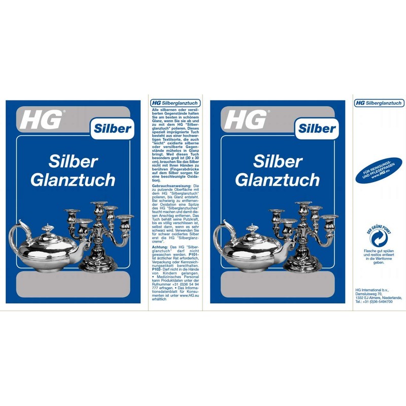 HG Silver Cleaning Cloth, Specially Impregnated Silver Cleaning Cloth for