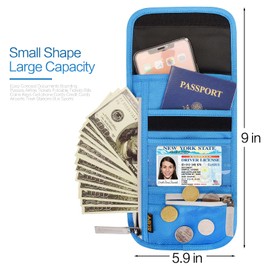 Neck Wallet Lightweight RFID Blocking Waterproof Travel Pouch for Women Men