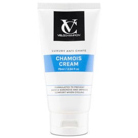 VeloChampion Luxury Chamois Cream for Cyclists, Runners and Athletes | Vegan, Cooling, Moisturising Anti-Chafing Cream | Reduces Friction and Chafing | Suitable for Men Women (75 ml)