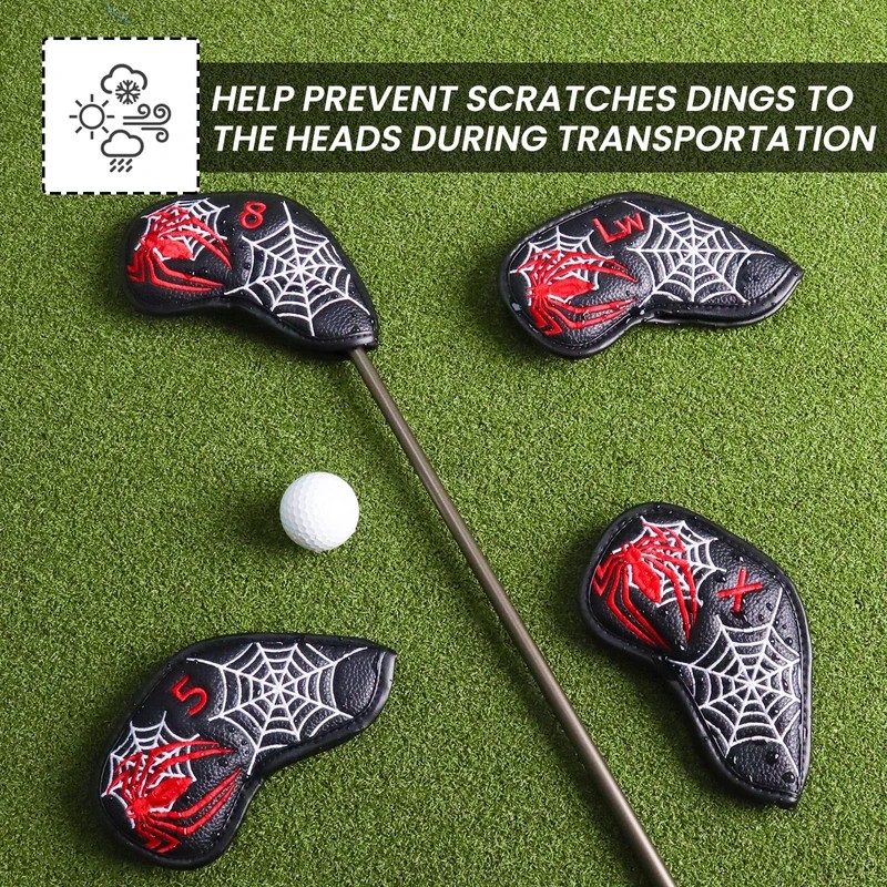 Golf Iron Head Covers Numbers Synthetic Leather Headcover Deluxe Value