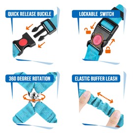 SlowTon Double Dog Seat Belt, Adjustable Headrest Dog Car Harness with Anti-shock Elastic Bungee Buffer, 2-in-1 Pet Cars Safety Seatbelt Restraint and Dog Leash Lead for Travel Walking Daily Use