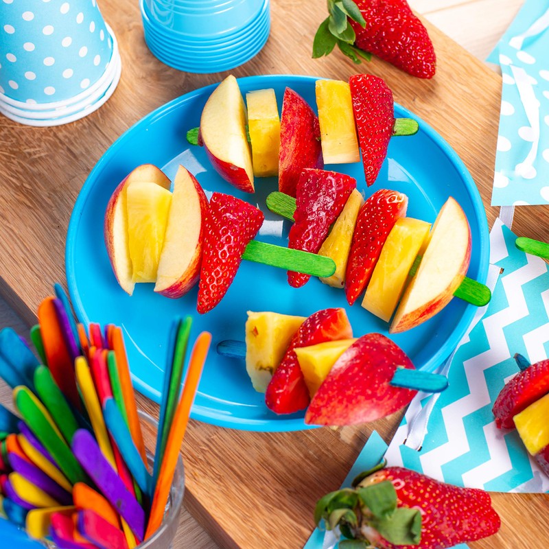 Coloured Lollipop Sticks 300 Wooden Birch Wood Craft Lolly Sticks