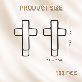 100pcs Cross Paper Clips, Bible Cross Shape Paper Clip Christian Page Markers Bible Study Accessories for Women Men Christian Gift (Black)