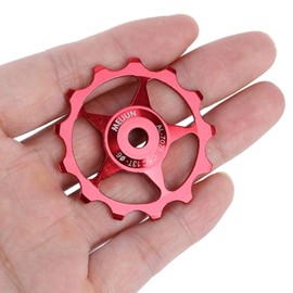 Mountain Bike Jockey Wheel, Road Bike Rear Derailleur Jockey Wheel, Aluminum Alloy Cycling Bicycle Guide Wheel Pulley for Road Bike and Mountain Bike(13T-black)