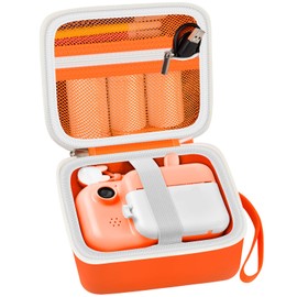 PAIYULE Camera Case Compatible with Instant Camera for Kids Digital Video Cameras Storage Holder Bag Camera And Print Paper(Box Only) (Orange)