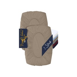 Marie´s Home Pack of 2 Cushion Covers for Neck Support Pillow, Pillow Case for Neck Pillow, Fitted Cover and Cushion Cover, 1627.2372, M (35-40 x 55-60 cm), Sand