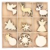 BESTPYSANKY Festive Creativity: Set of 9 Wooden Christmas Shape Cutouts