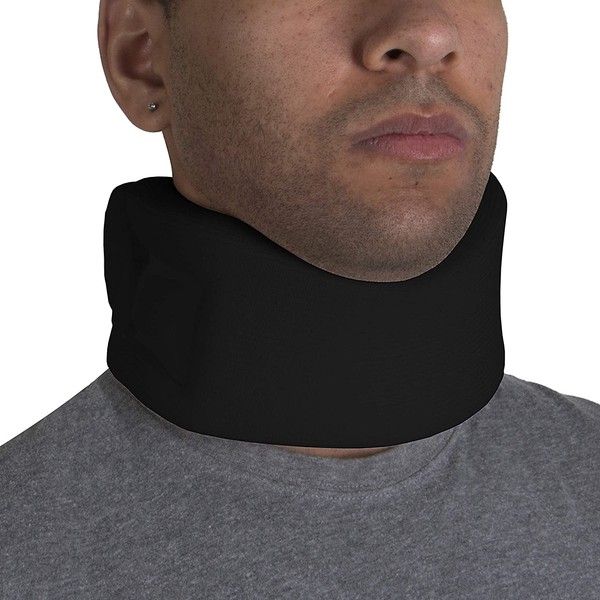 OTC Cervical Collar, Soft Contour Foam, Neck Support Brace, Black Average 3" Depth, Small