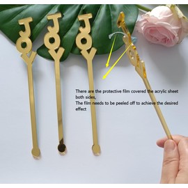 20pcs of Joy Swizzle Sticks,Christmas Stir Sticks,Wedding Decor Drink Stirrers Swizzle Sticks,Event Party Bar Decor (Gold Mirror)