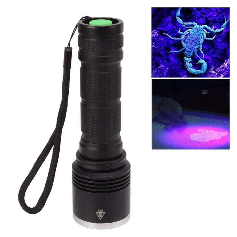 365nm UV Blacklight Flashlight USB Rechargeable Black Light Flashlight Pet