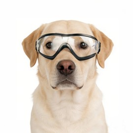 Namsan Clear Dog Goggles Large Breed, UV-Protection Doggie Sunglasses for Medium to Large Dogs, Outdoor Dog Eye Protection, Anti-Fog Anti-Dust Windproof Snowproof, Adjustable Straps, Transparent