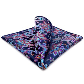 S&W SHLAX&WING Pocket Squares for Men Blue Colours Purple Fuchsia Floral